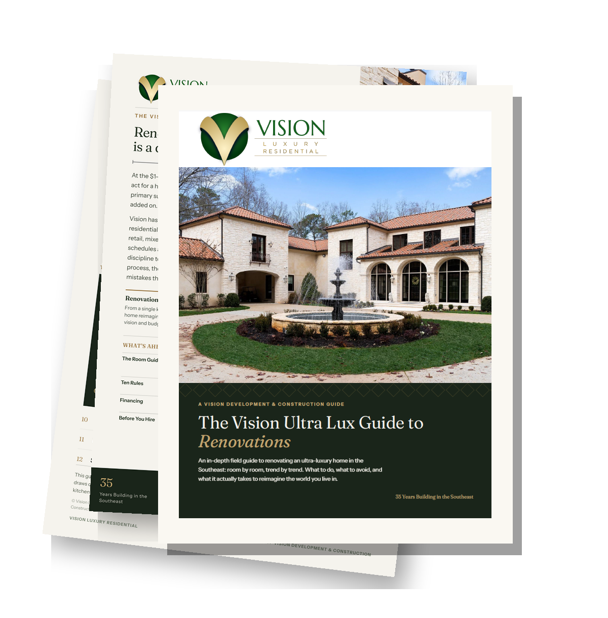 The Vision Ultra Lux Guide to Renovations brochure